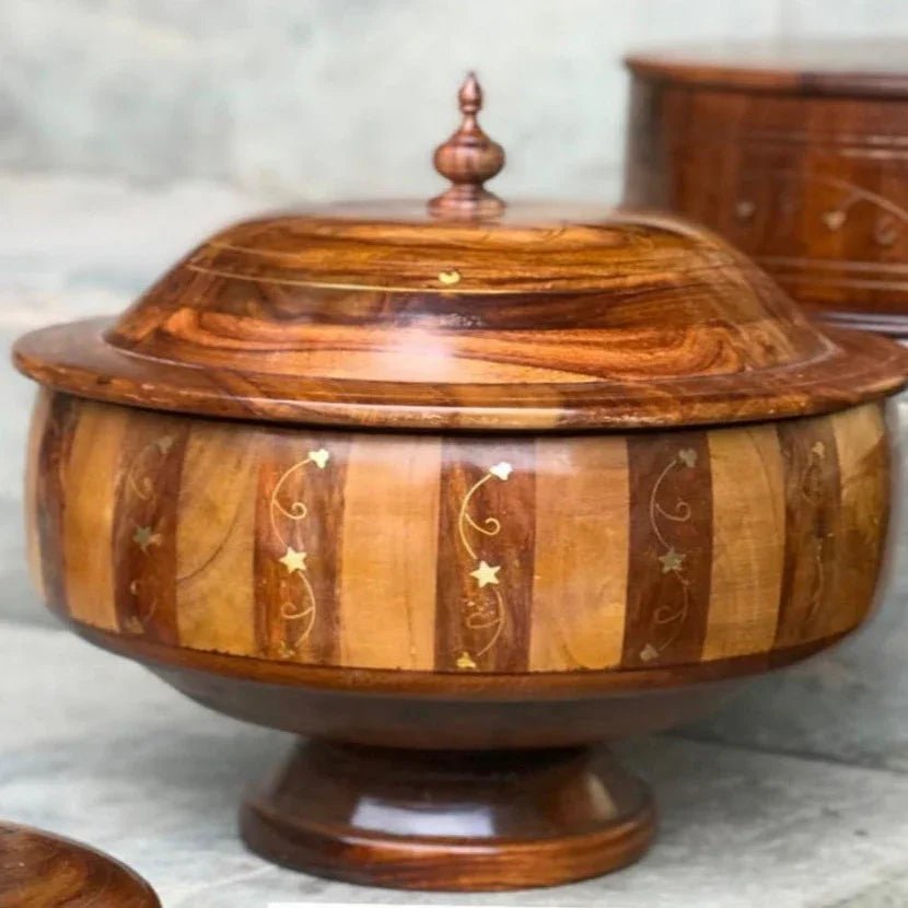 Large Wooden Tukri Hotpot - myhomestore.com.pk