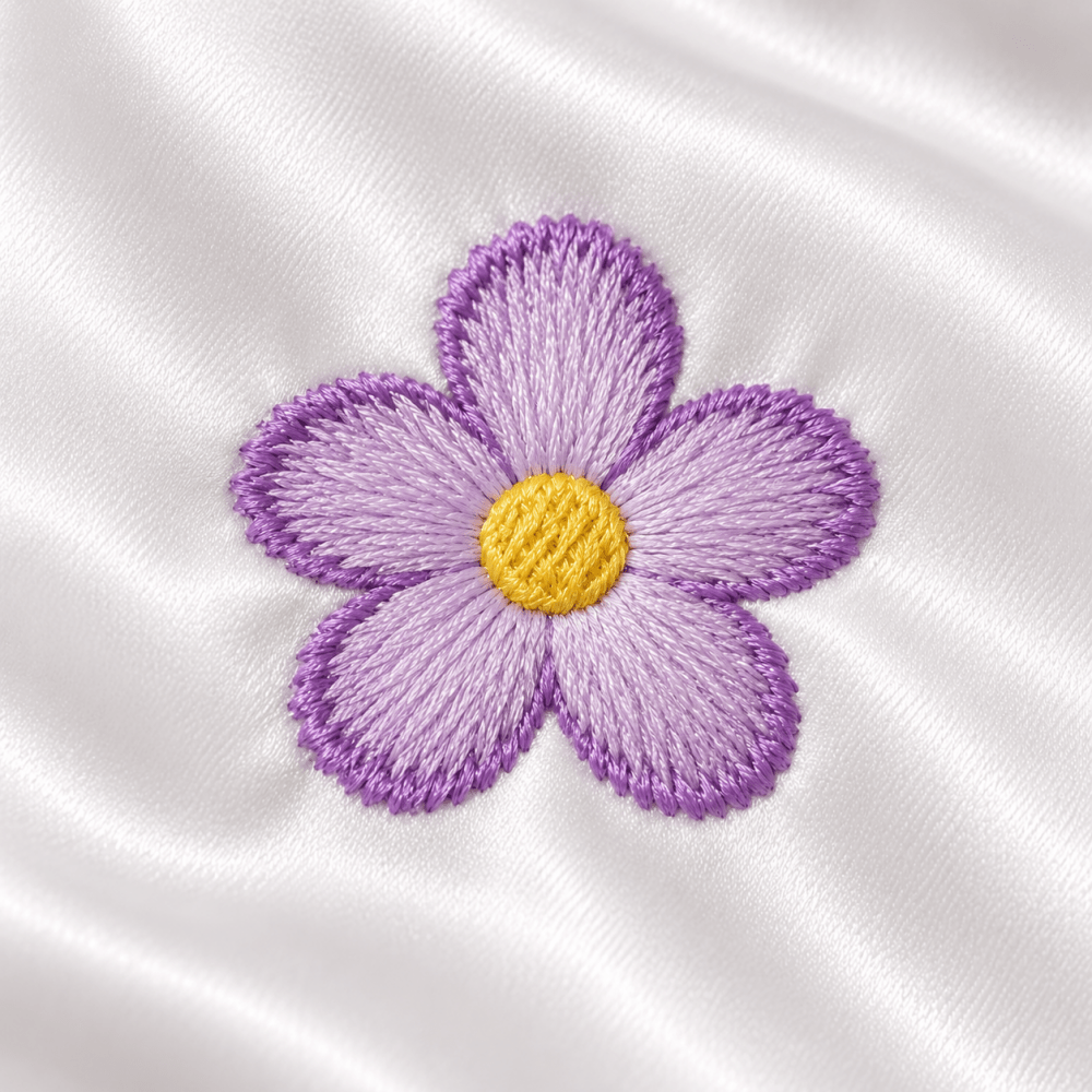 Lavender Blossom White Embroidered Bedding Set - myhomestore.com.pk