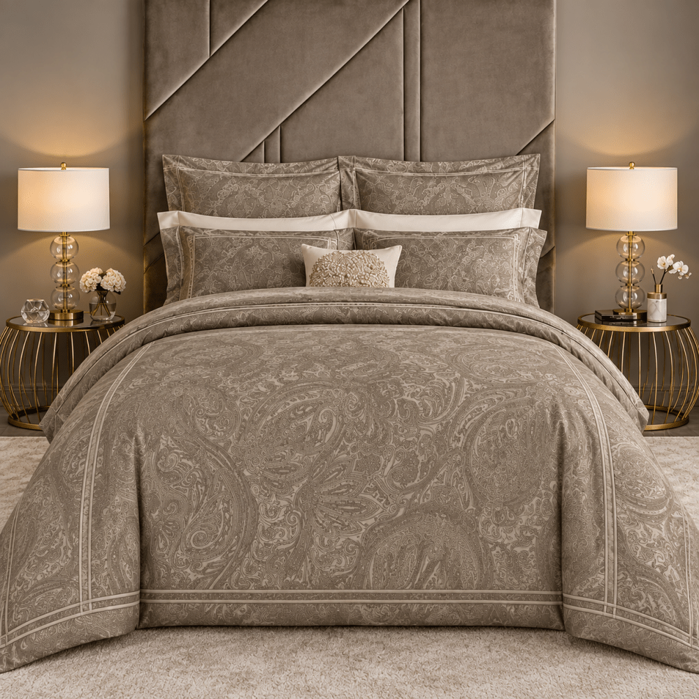 Lavinie Brown Luxury Printed Duvet Set – Stylish & Elegant Bedding - myhomestore.com.pk