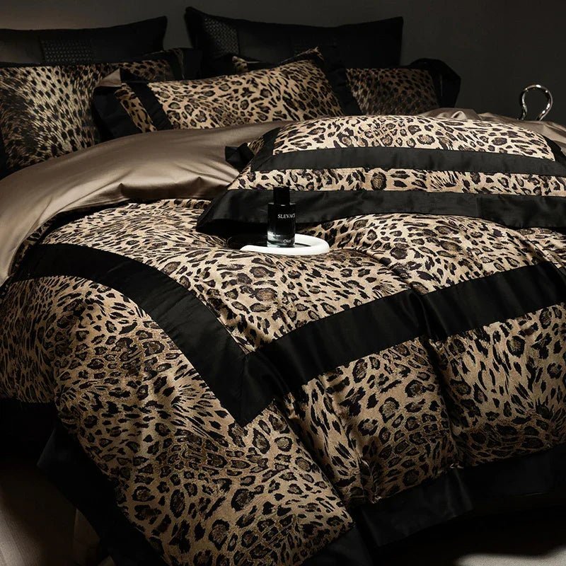 Leopard Print Duvet Set – Elegant Bedroom Statement - Bold & Timeless Design - myhomestore.com.pk