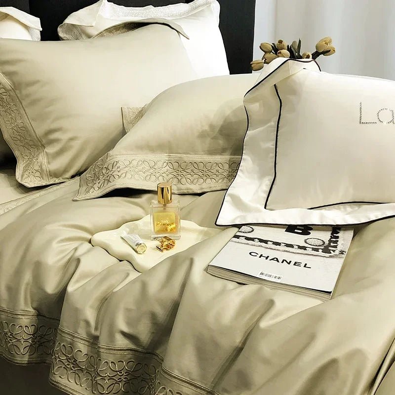 Light Green Embroidery Duvet Set - myhomestore.com.pk
