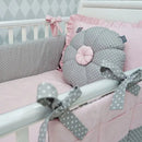 Light Pink & Grey Baby Cot Set - myhomestore.com.pk