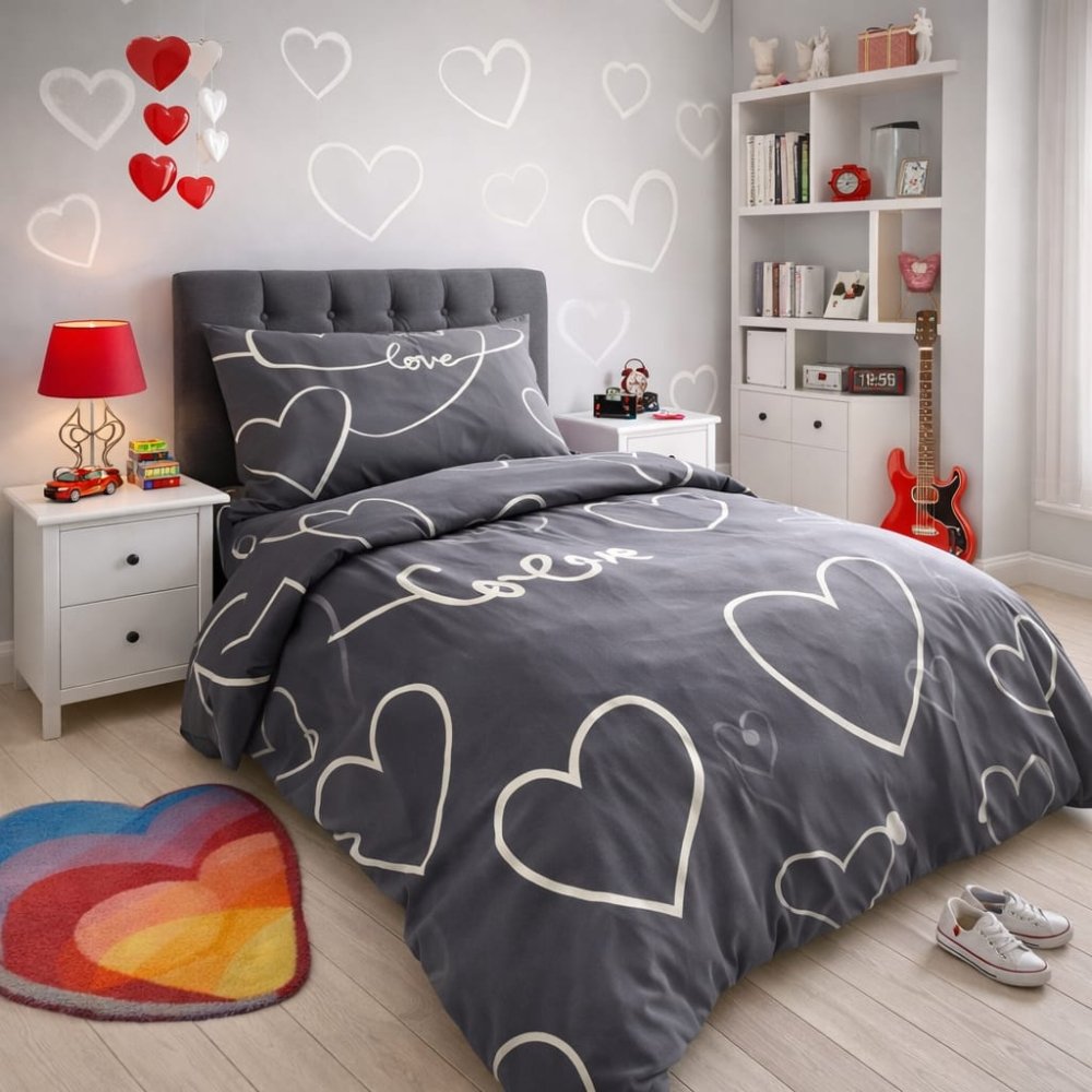 Love and Hearts Bed - sheet - myhomestore.com.pk