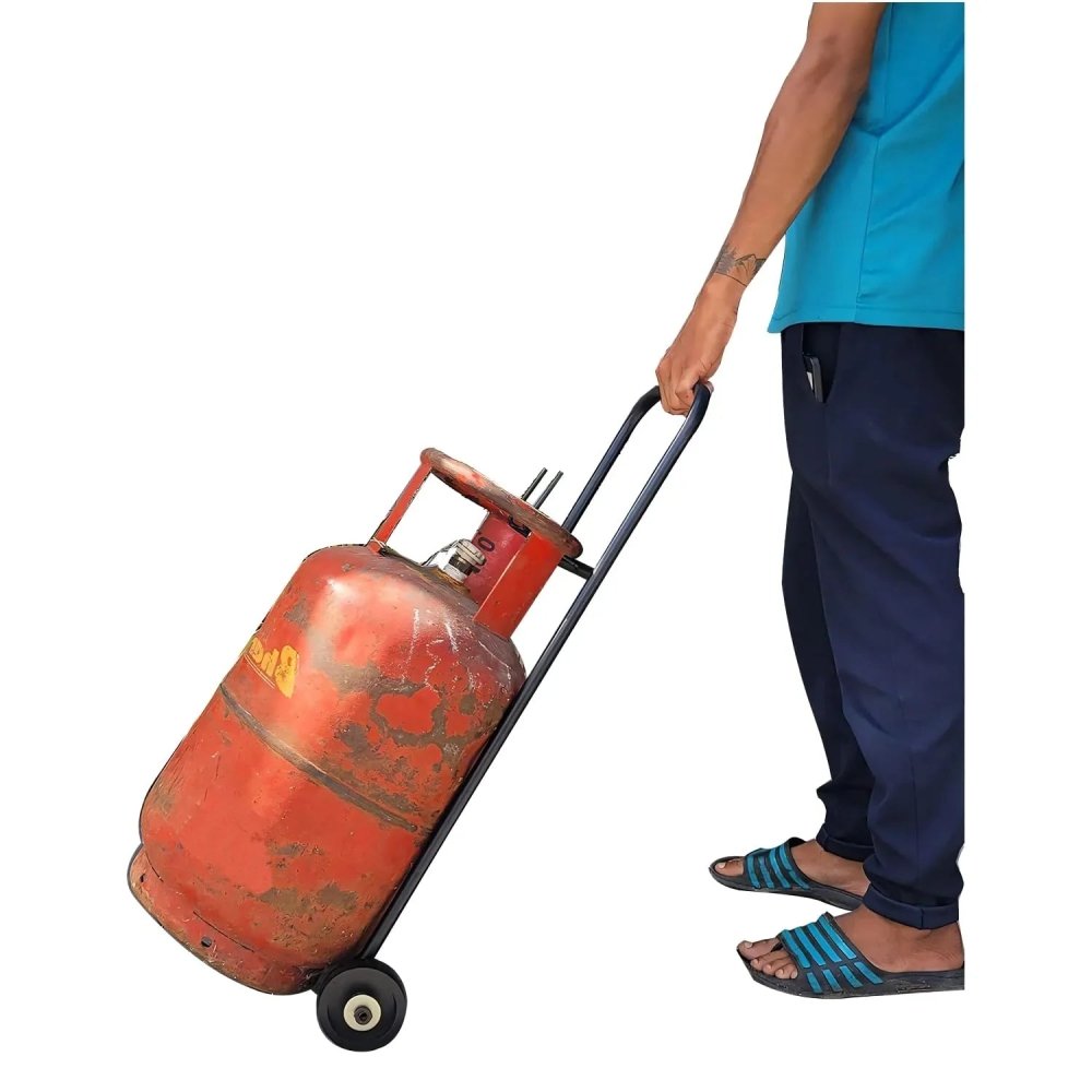 LPG Shifting Stand, Heavy Duty Gas Cylinder Carrying Trolley Without Touching, - myhomestore.com.pk