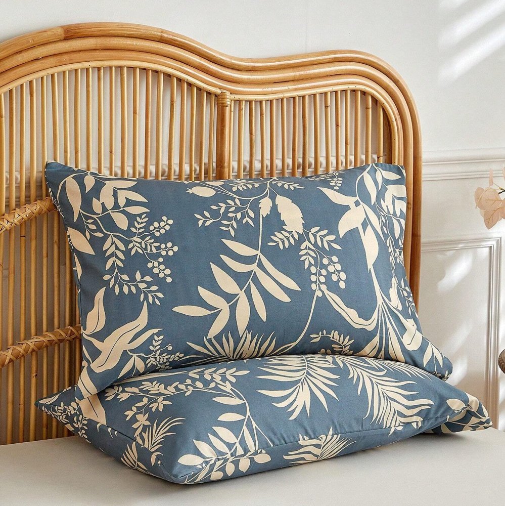 Luxury All - Season Blue Leaf Print Bedding Set – Soft, Comfortable & Breathable - myhomestore.com.pk
