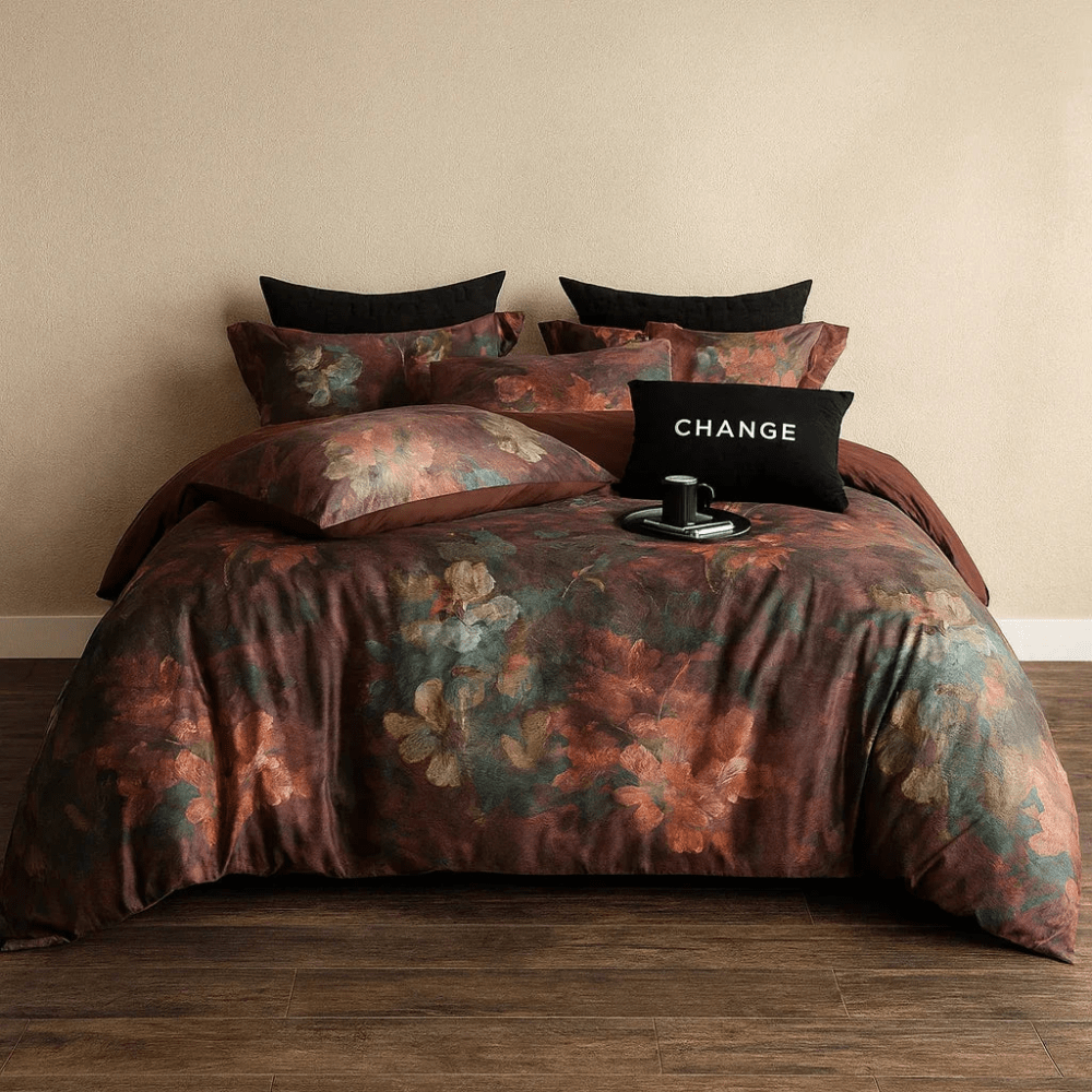 Luxury Artistic Floral Duvet Set – Elegant Bedroom Statement - myhomestore.com.pk