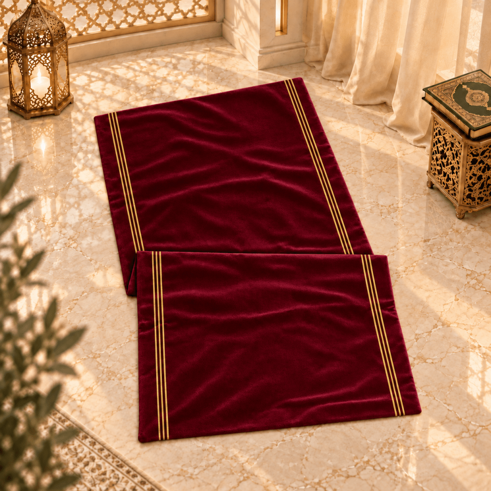 Luxury Baratta Line Velvet Prayer Mat - myhomestore.com.pk