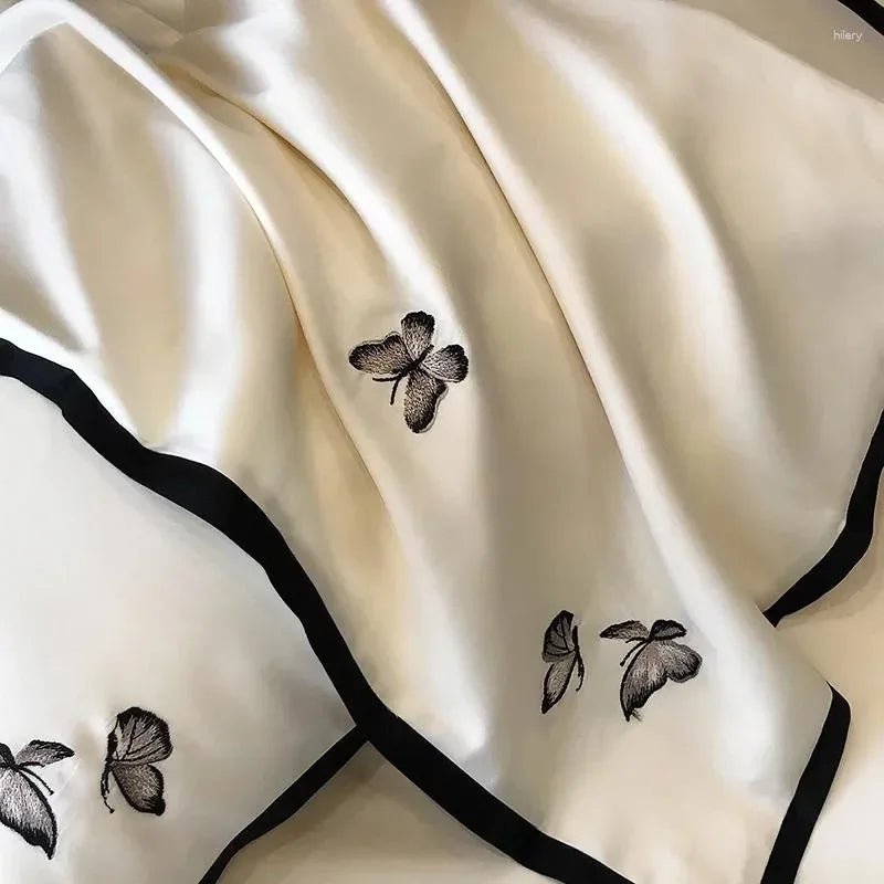 Luxury Butterfly Embroidery Duvet Set - myhomestore.com.pk