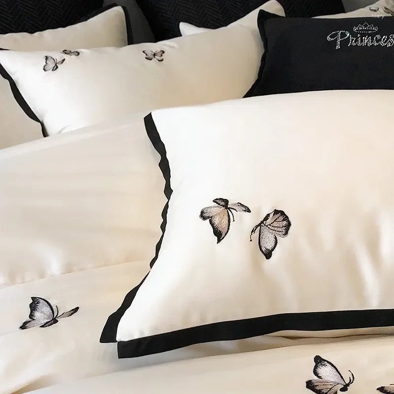 Luxury Butterfly Embroidery Duvet Set - myhomestore.com.pk
