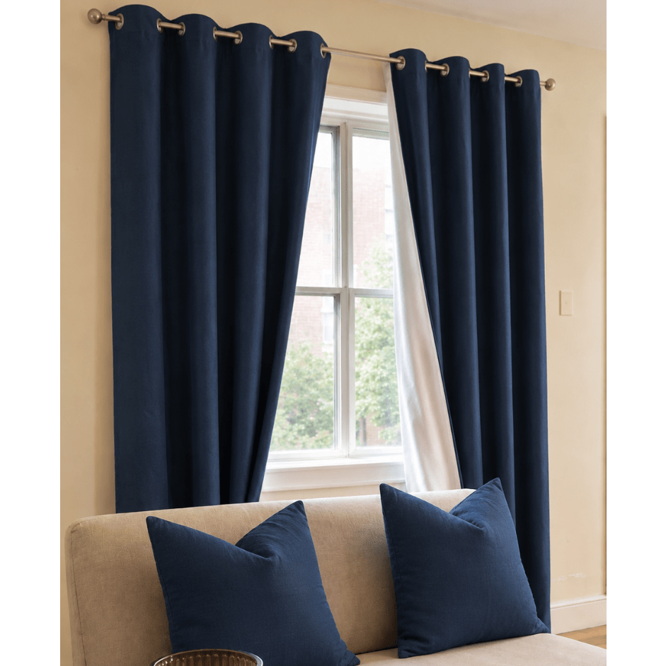 Luxury Cotton Curtains with Matching Cushion Covers – Eyelet Window Drapes Set - myhomestore.com.pk