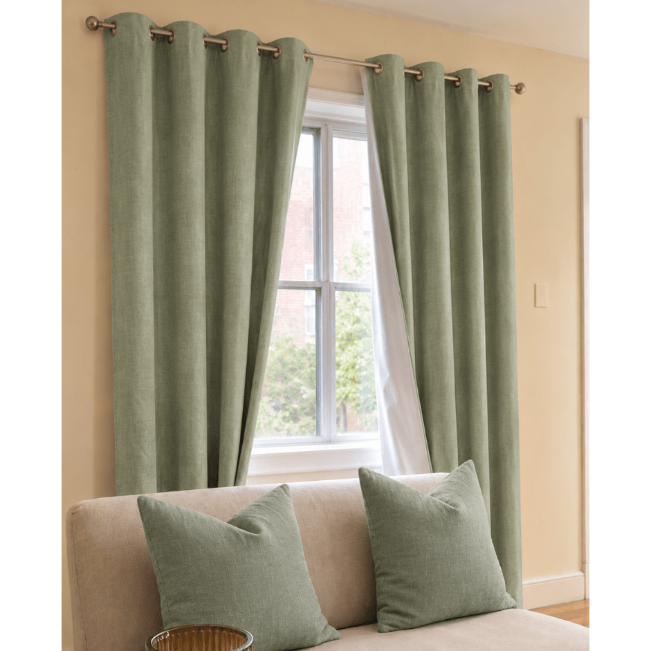 Luxury Cotton Curtains with Matching Cushion Covers – Eyelet Window Drapes Set - myhomestore.com.pk