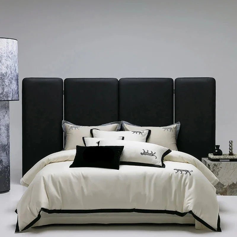 Luxury Leopard Embroidery Duvet Set - myhomestore.com.pk