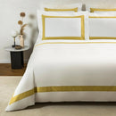 Luxury Lines Satin Ribbon Duvet Set Golden - myhomestore.com.pk
