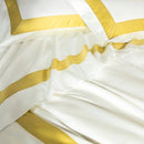 Luxury Lines Satin Ribbon Duvet Set Golden - myhomestore.com.pk