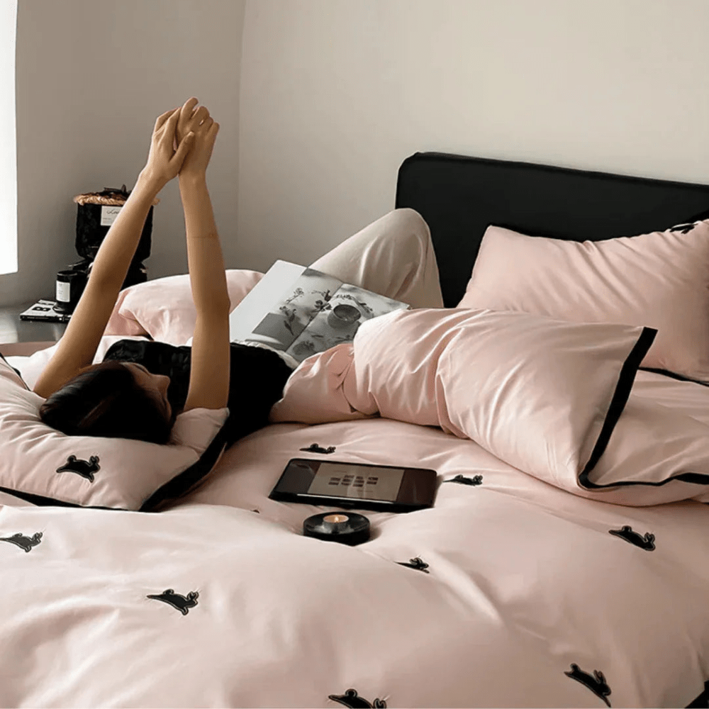 Luxury Rabbit Embroidery Duvet Set - myhomestore.com.pk