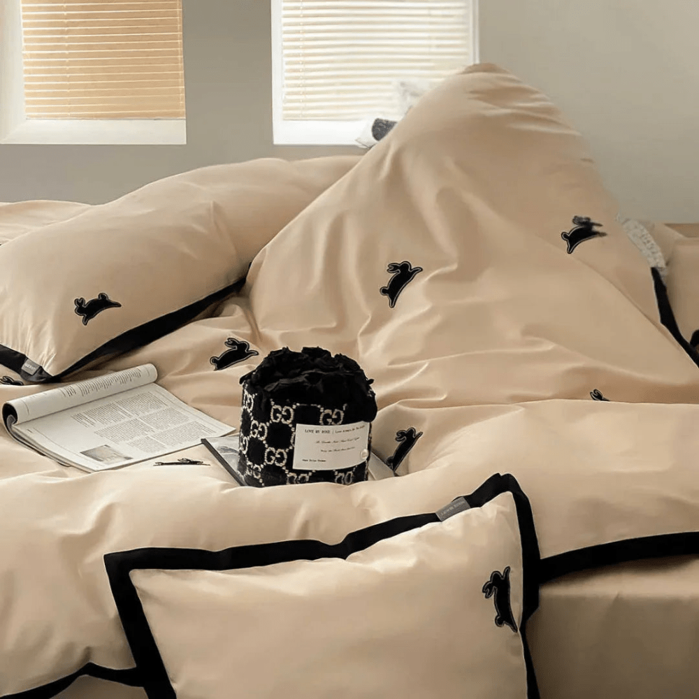 Luxury Rabbit Embroidery Duvet Set - myhomestore.com.pk
