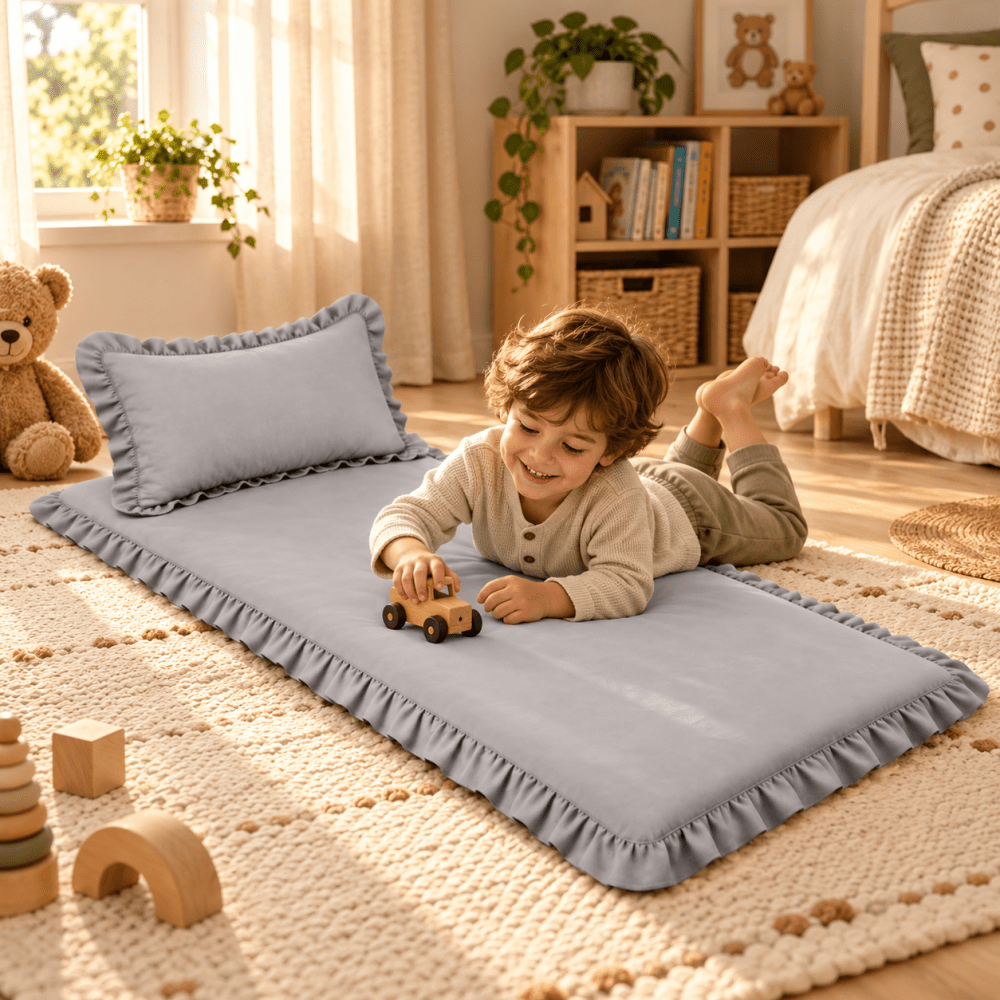 Luxury Ruffled Floor Mattress with Pillow - myhomestore.com.pk