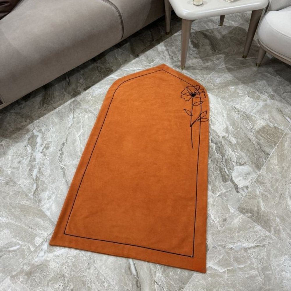 Luxury Rust Tone Velvet Mat for Prayer & Décor - myhomestore.com.pk