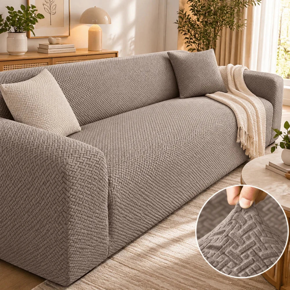 Luxury Stripe Jacquard Sofa Cover - myhomestore.com.pk