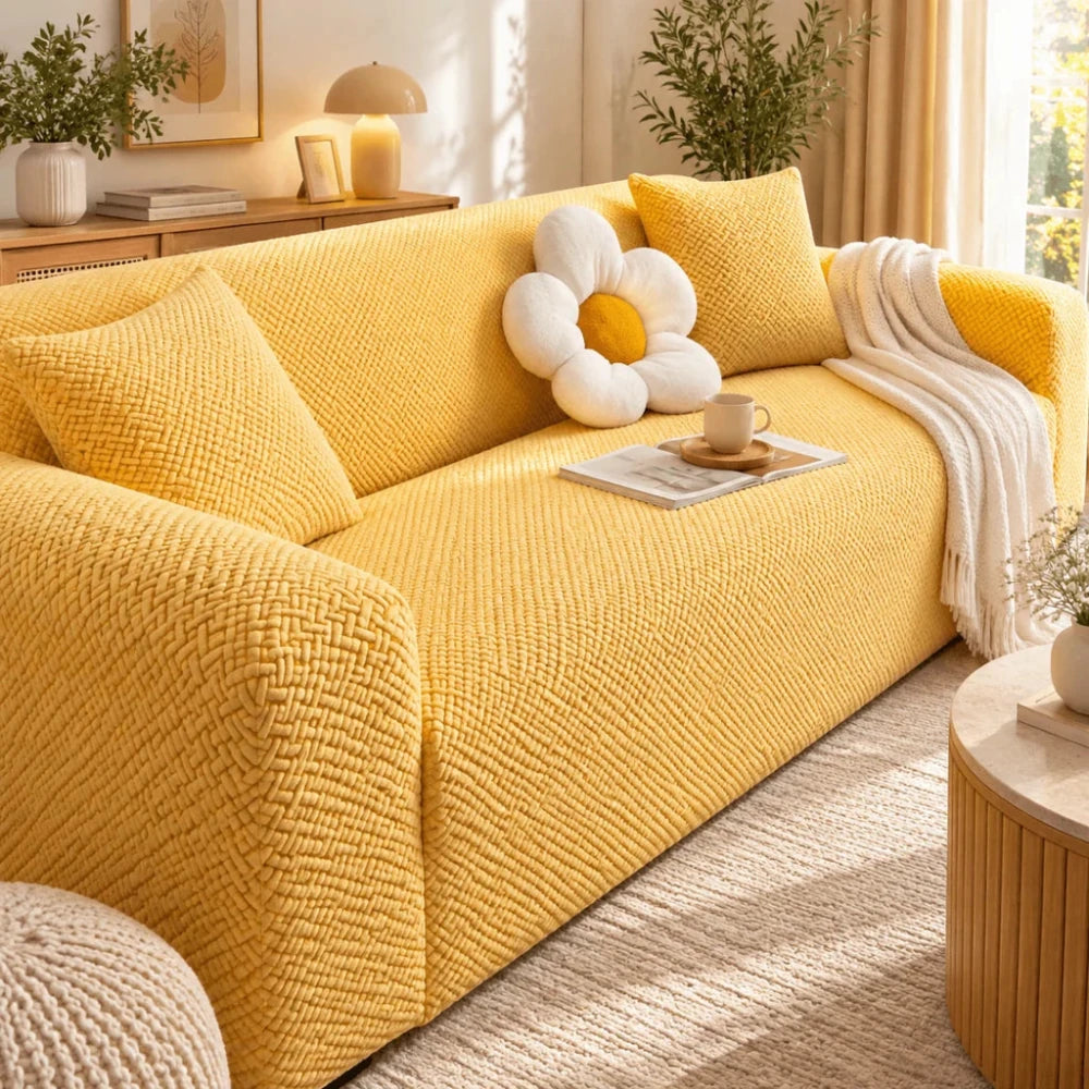 Luxury Stripe Jacquard Sofa Cover - myhomestore.com.pk