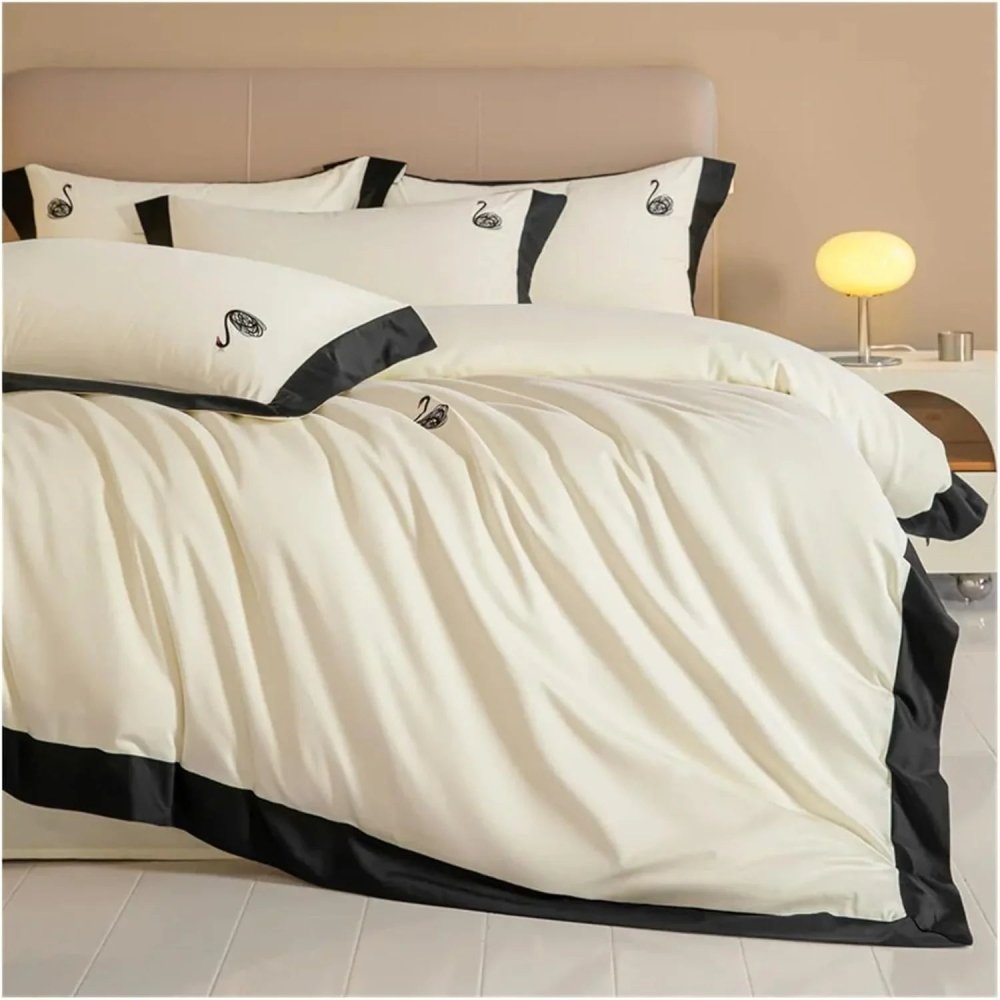 Luxury Swan Embroidery Duvet Set - myhomestore.com.pk
