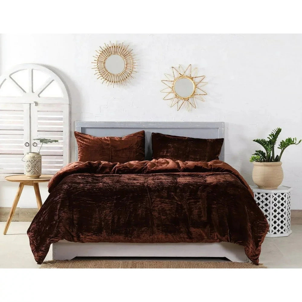 Luxury Velvet Duvet Set (Plain) - myhomestore.com.pk
