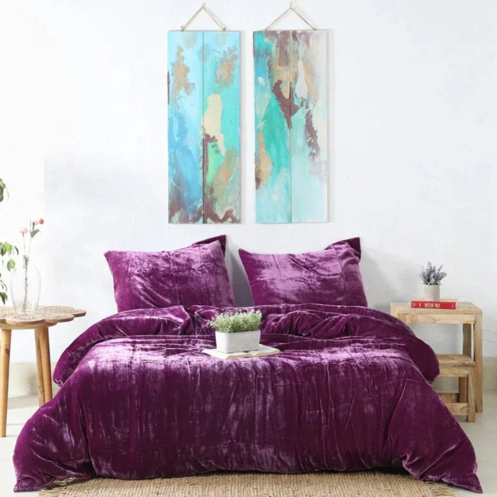 Luxury Velvet Duvet Set (Plain) - myhomestore.com.pk