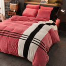 Luxury Velvet Stripe Duvet Set - myhomestore.com.pk