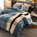 Luxury Velvet Stripe Duvet Set - myhomestore.com.pk