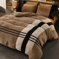 Luxury Velvet Stripe Duvet Set - myhomestore.com.pk