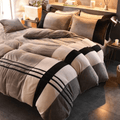 Luxury Velvet Stripe Duvet Set - myhomestore.com.pk