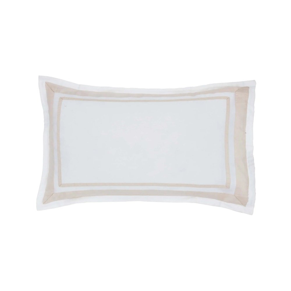 Luxury White Duvet Cover Set with Beige Border - myhomestore.com.pk