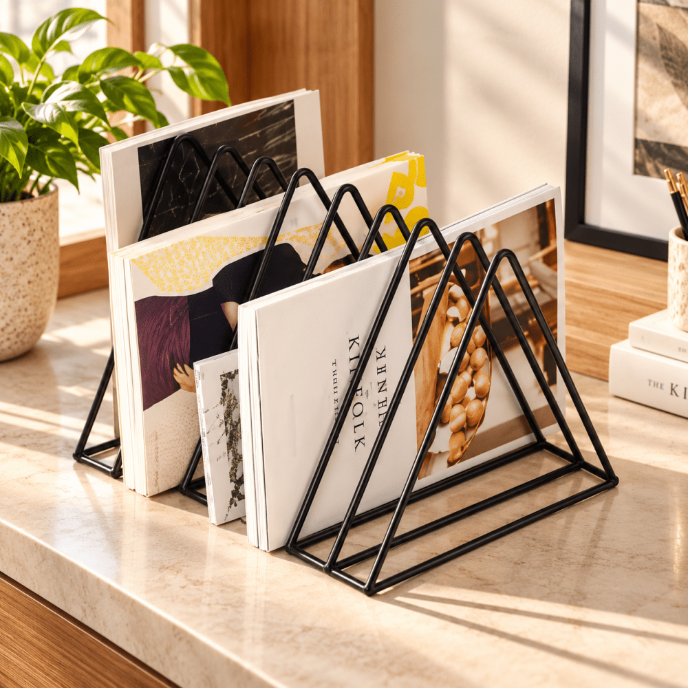 Magazine Storage Racks (Triangle) Shelf Minimalist - myhomestore.com.pk