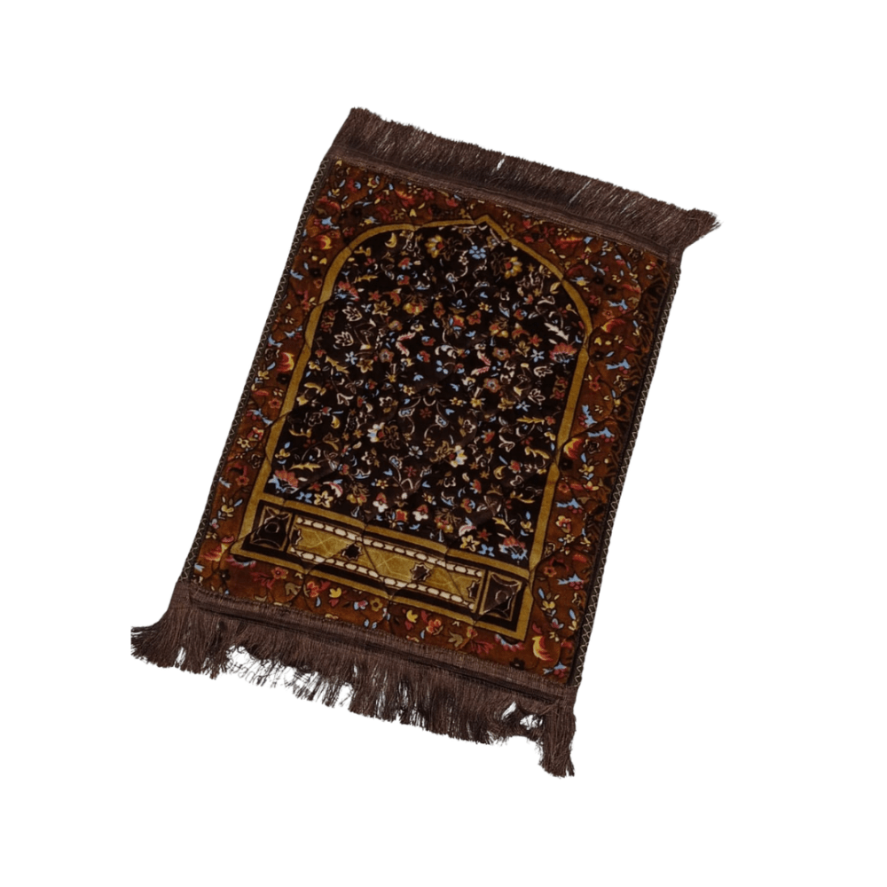 Maroon Velvet Quilted Foam Kids Prayer Mat - myhomestore.com.pk