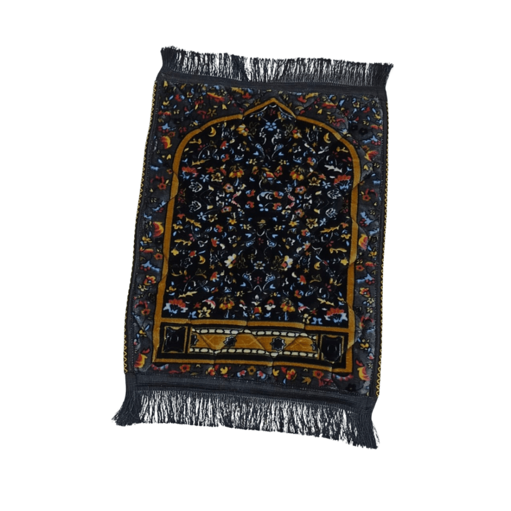 Maroon Velvet Quilted Foam Kids Prayer Mat - myhomestore.com.pk
