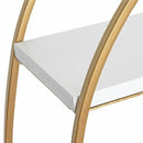 MDF and Metal Round Wall Shelf, White/Gold 24" Diameter - myhomestore.com.pk