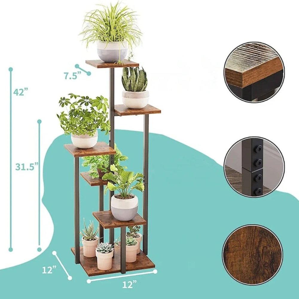 MDF Sheet & Metal Plant Stand - myhomestore.com.pk