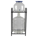 Metal Bottle Water Dispenser Stand for kitchen (Black, 2 Compartment) - myhomestore.com.pk