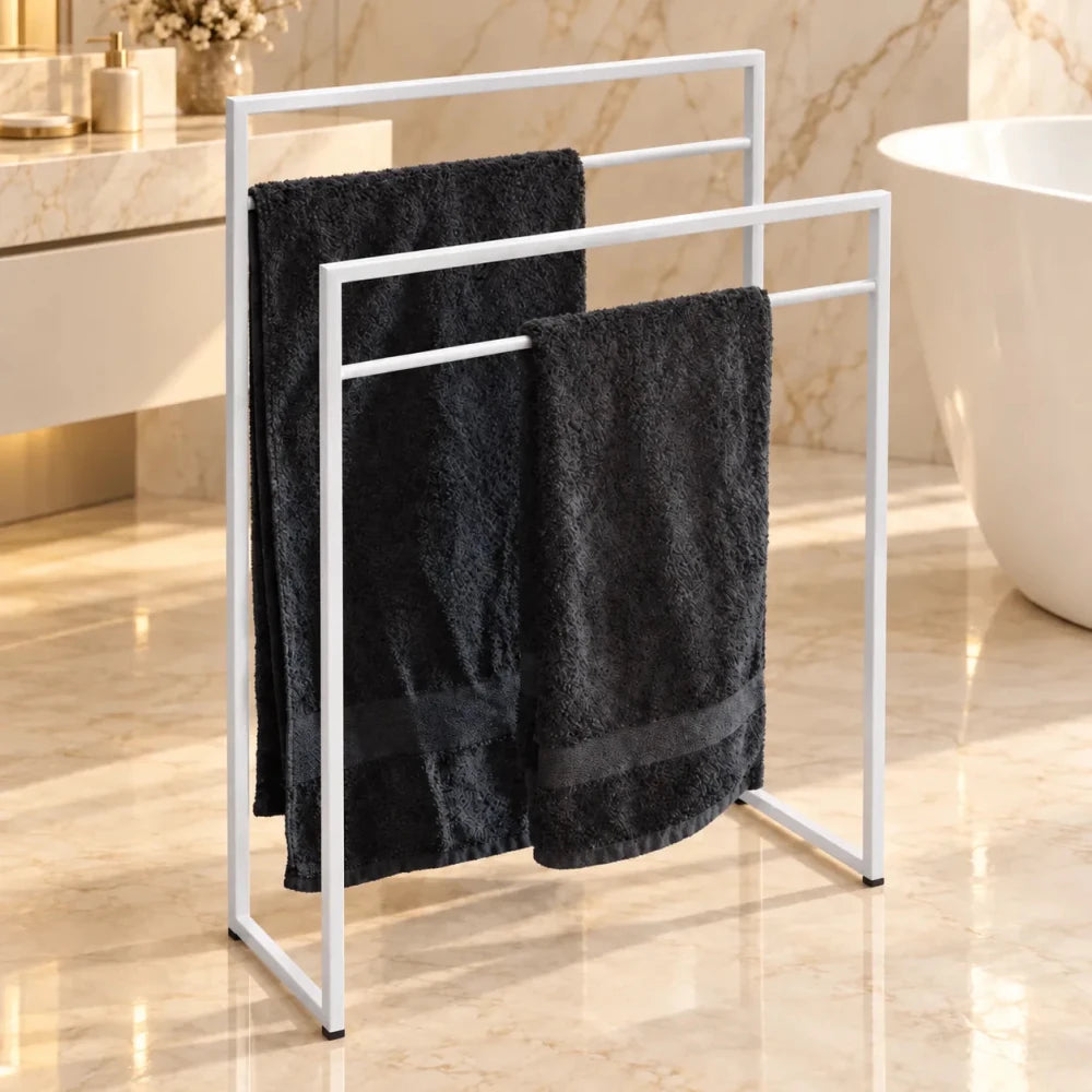 Metal Iron Bathroom Towel Stand – Durable & Stylish - myhomestore.com.pk