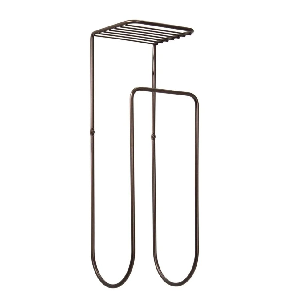 Metal Wall Mount Towel Rack Organizer with Storage Shelf - myhomestore.com.pk