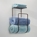 Metal Wall Mount Towel Rack Organizer with Storage Shelf - myhomestore.com.pk