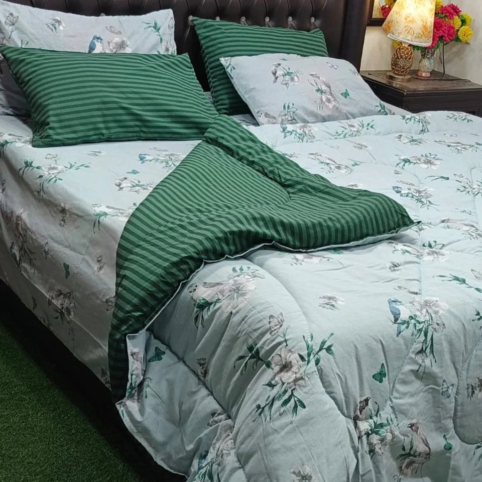 Mint Garden Comforter Set – Soft, Fresh & Elegant - myhomestore.com.pk