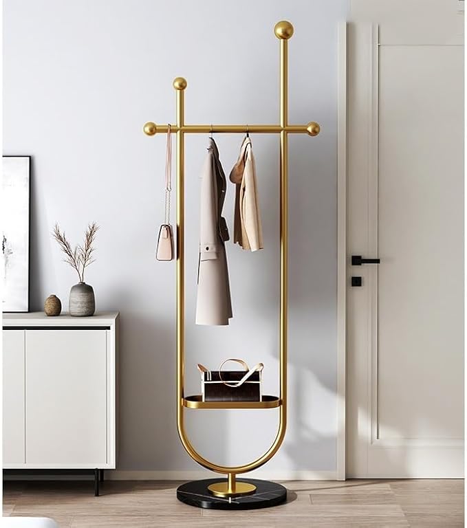 Modern gold metal freestanding coat rack - myhomestore.com.pk