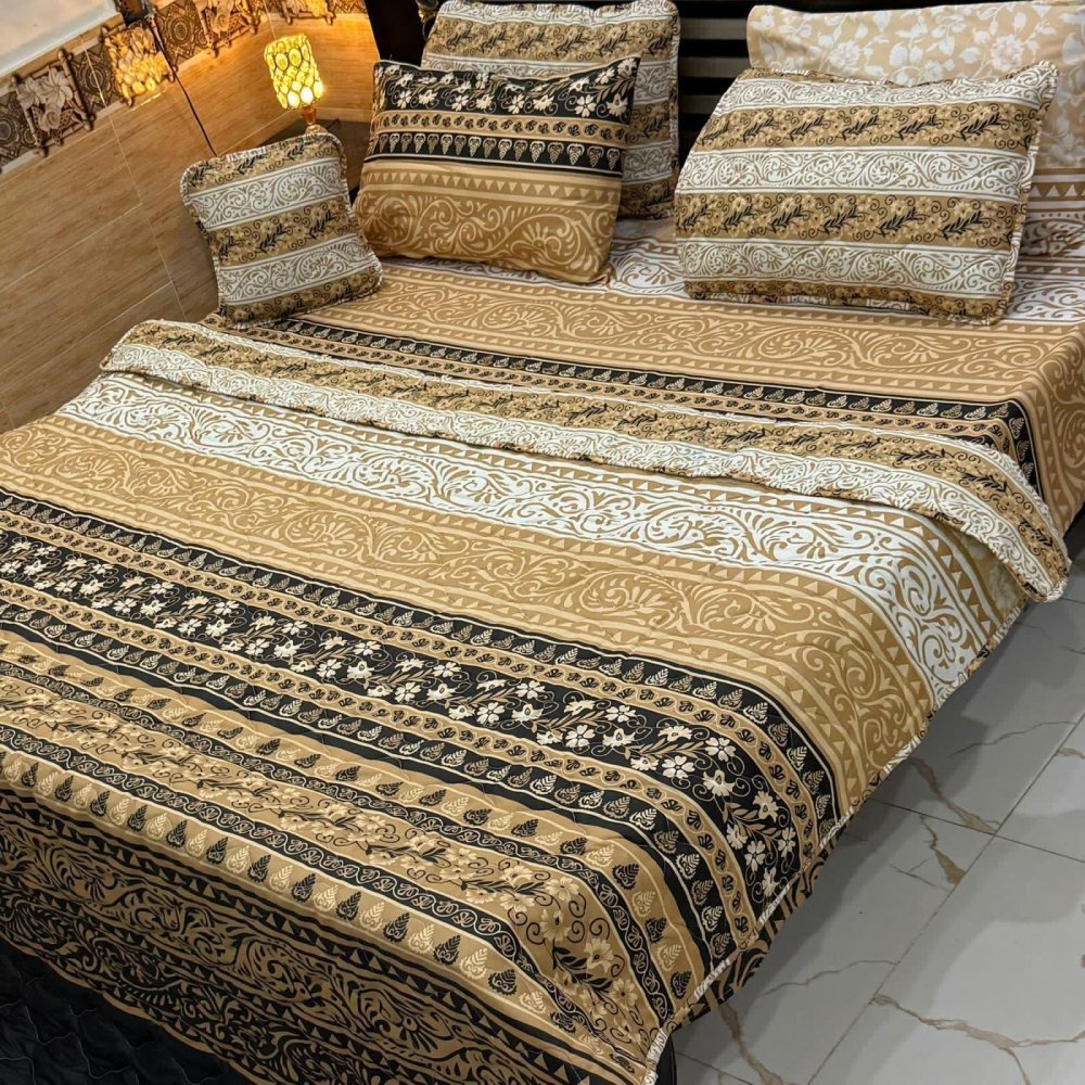 Modern Luxury Printed Bedspread Bedding – 7 Pcs - myhomestore.com.pk