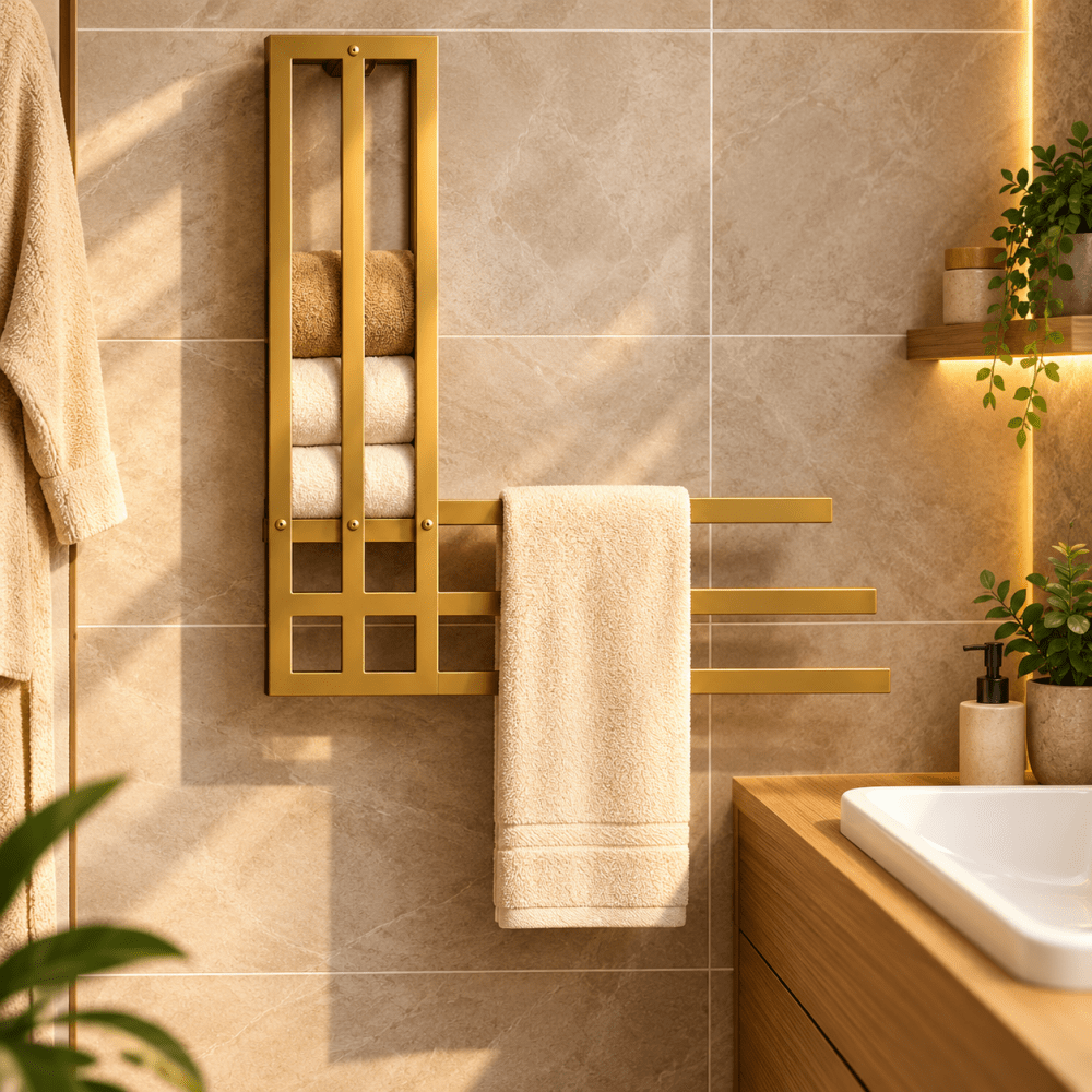 Modern Metal Bathroom Towel Rack – Stylish, Durable and Decorative - myhomestore.com.pk