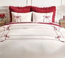 Aubree Bow Embroidery Duvet Set – Elegant & Timeless Bedding