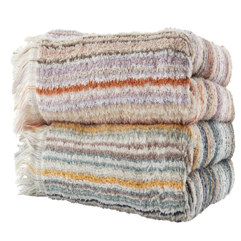 Multi Lines 3 Piece Imported Bath Towel Set - myhomestore.com.pk