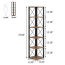 Multi - use 6 Tier Bookshelf Bookcase Mini Storage Rack Corner Shelf Home Decor - myhomestore.com.pk
