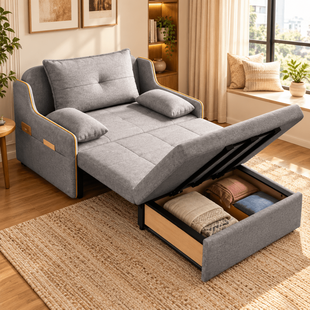 Multifunctional Folding Sofa Bed Furniture Living Room Sofa Bed with Storage - myhomestore.com.pk