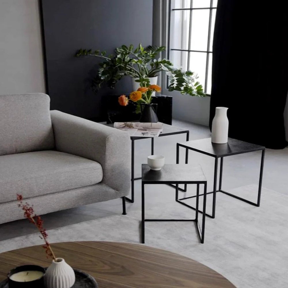 Nesting Metal Side Table Set 3 - Piece - myhomestore.com.pk